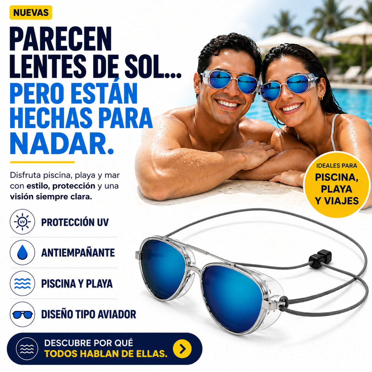 AquaVision™ – Gafas Acuáticas Premium UV
